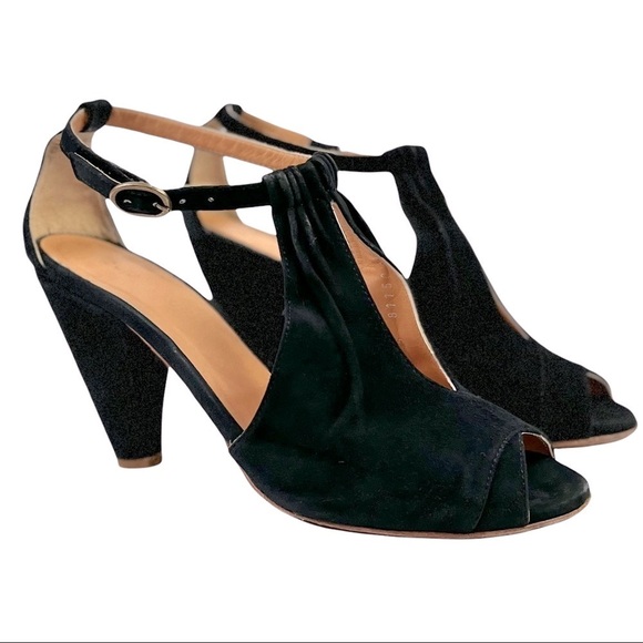 COCLICO Odalisk Suede Sling-Back Peep Toe Heels - Picture 2 of 9